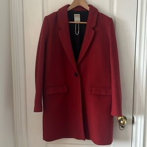 ZARA ORANGE-Red Long Coat Size 30